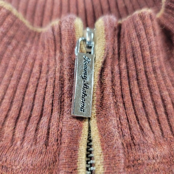 Tommy Bahama 1/4 Zip Pullover Sweater Mens L Orange Cotton Cashmere Long Sleeve - Picture 6 of 9